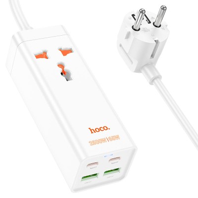 Incarcator Retea Hoco AC10A, 65W, 2x USB-C PD, 2x USB-A, Alb
