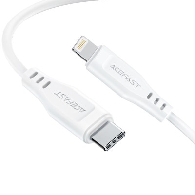 Cablu Acefast C3-01 USB-C la Lightning, 1m, Certificat MFi, Alb