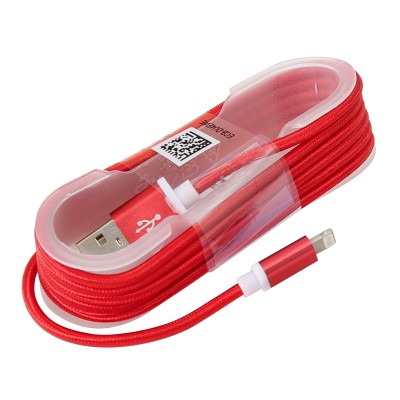 Cablu USB 2.0 - Apple Lightning 1.5m Omega Red (OUKFBIP15R)