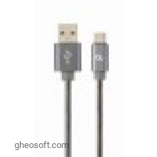 Type C/USB2.0 - 1m Cablexpert Premium Spiral Grey