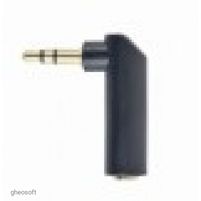 Аудио переходник Cablexpert A-3.5M-3.5FL 3.5mm(M) на 3.5mm(F), угловой
