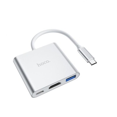 Hub USB-C Hoco HB14: Adaptor 4K HDMI, USB 3.0 și PD 60W