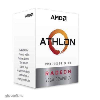 AM4 APU AMD Athlon 200GE BOX (3.2GHz, 2C/4T,L2 2MB, L3 4MB, 35W,14nm, VEGA 3), Wraith Stealth