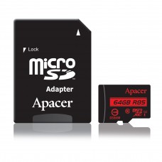 Карта памяти Apacer 64GB MicroSD Class 10 + SD адаптер
