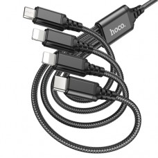 Кабель Hoco X76 4-в-1: USB-A на Type-C, 2x Lightning, Micro