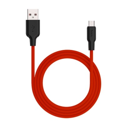 micro B/USB2.0 - 1m Hoco X21 Silicone, red