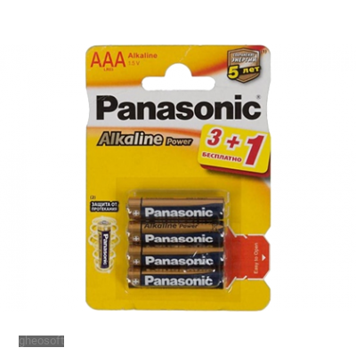 Батарейки Panasonic Alkaline Power AAA (LR03), 4 шт.