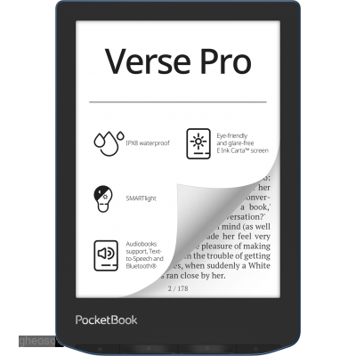PocketBook 634 Verse PRO, Azure,  6" E-Ink Carta
