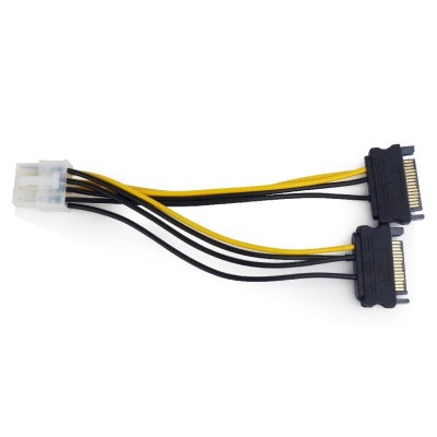 Cablu Adaptor Alimentare PCI-E 8-pin la 2x SATA, CC-PSU-83