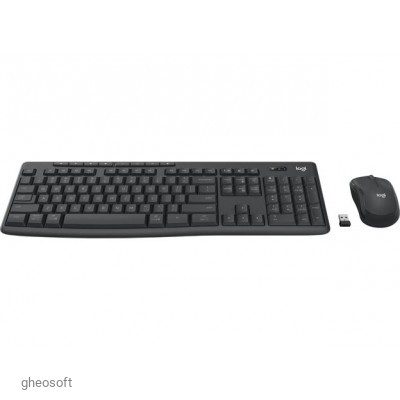 Logitech MK370, Media сontrols, Silent, Spill-resistant, 2xAAA/1xAA, 2.4Ghz+BT, EN/RU, Black