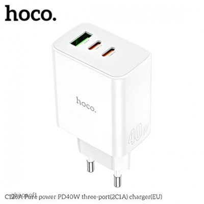 USB Charger 40W Hoco C126A, 3-port, 2C1A