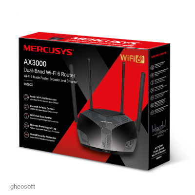 Wi-Fi 6 маршрутизатор Mercusys MR80X AX3000