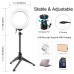 Tripod Stand PULUZ 22cm + 6.2"(16cm) RGB LED Ring, RC, USB