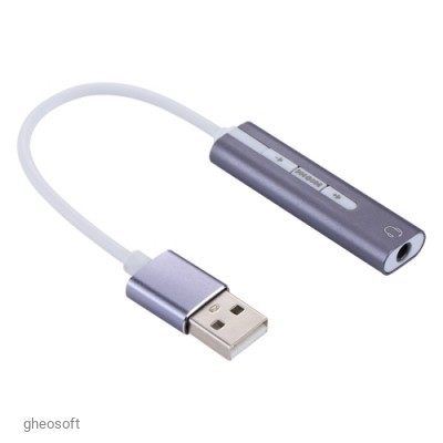 USB to Audio Sound Card Virtual 7.1, Aluminium cable, Control
