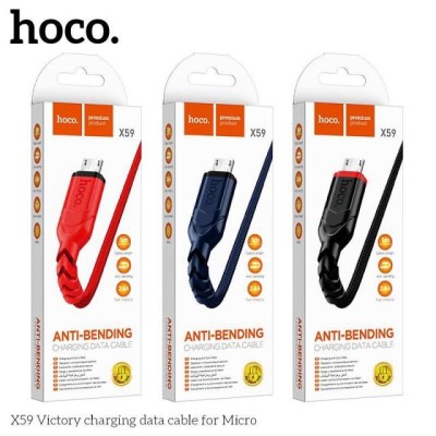 Cablu USB la Micro-USB Hoco X59, 2m, 2.4A, Negru