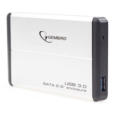 Rack HDD Extern Gembird EE2-U3S-2-S, 2.5 inch, USB 3.0, Argintiu