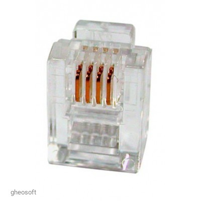 Modular Plug RJ-12, MP-6P4C (3u")