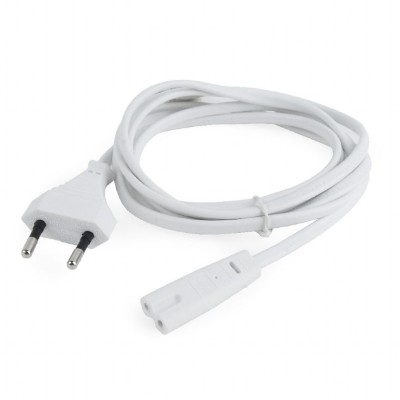 Cablu alimentare notebook 2 pini (C7) Cablexpert PC-184/2-W, 1.8m, Alb