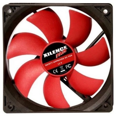120x120x25 XILENCE XPF120.R.PWM, 1500rpm, <21dBa, 57.9CFM, hydro bearing, 4Pin with PWM, Black/Red
