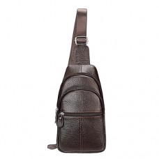 Crossbody, Genuine leather, 37x16x9cm, Coffee