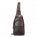Crossbody, Genuine leather, 37x16x9cm, Coffee