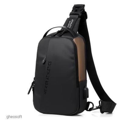 Crossbody WEIXIER X313 USB Port. Black Gold